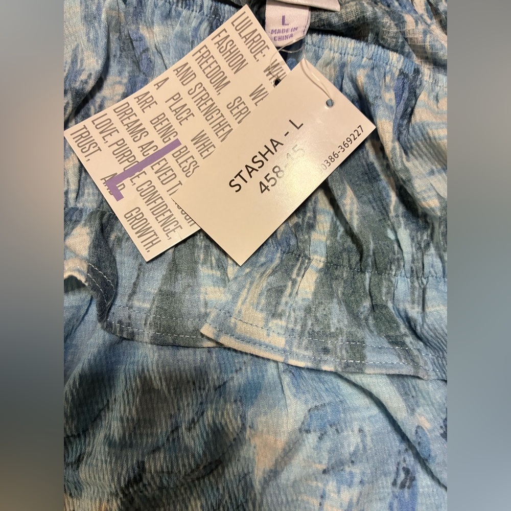 LuLaRoe Blue Tie-Dye top large - Picture 2 of 3